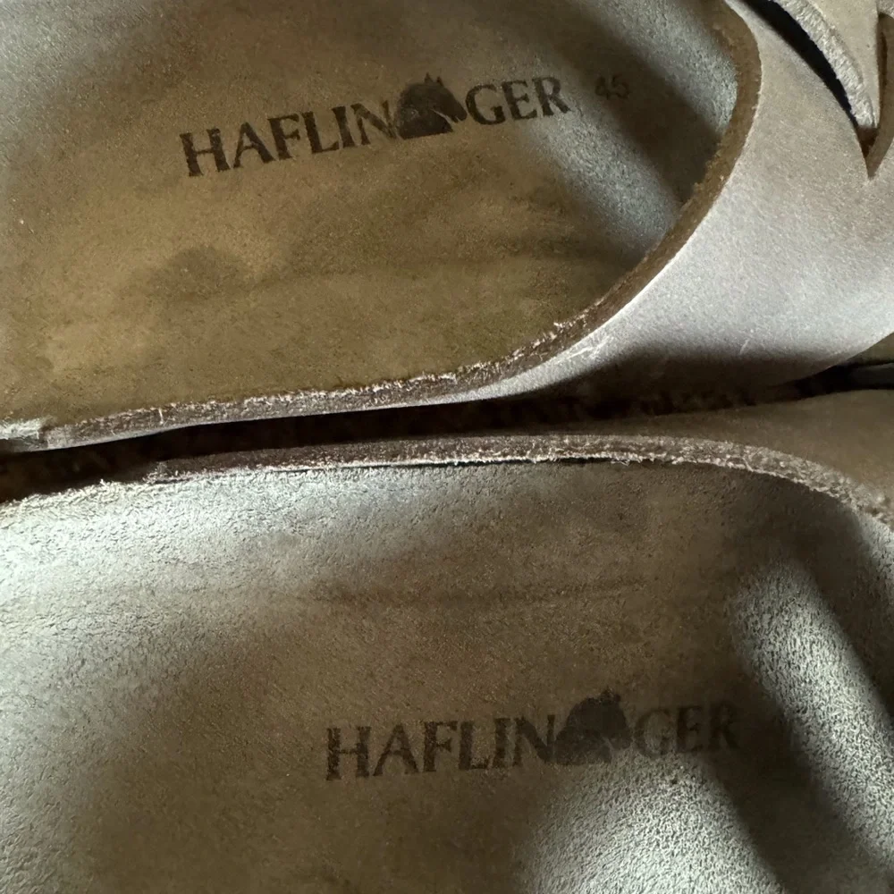 Haflinger Bo slide sandals with cross straps Size 10 Gray